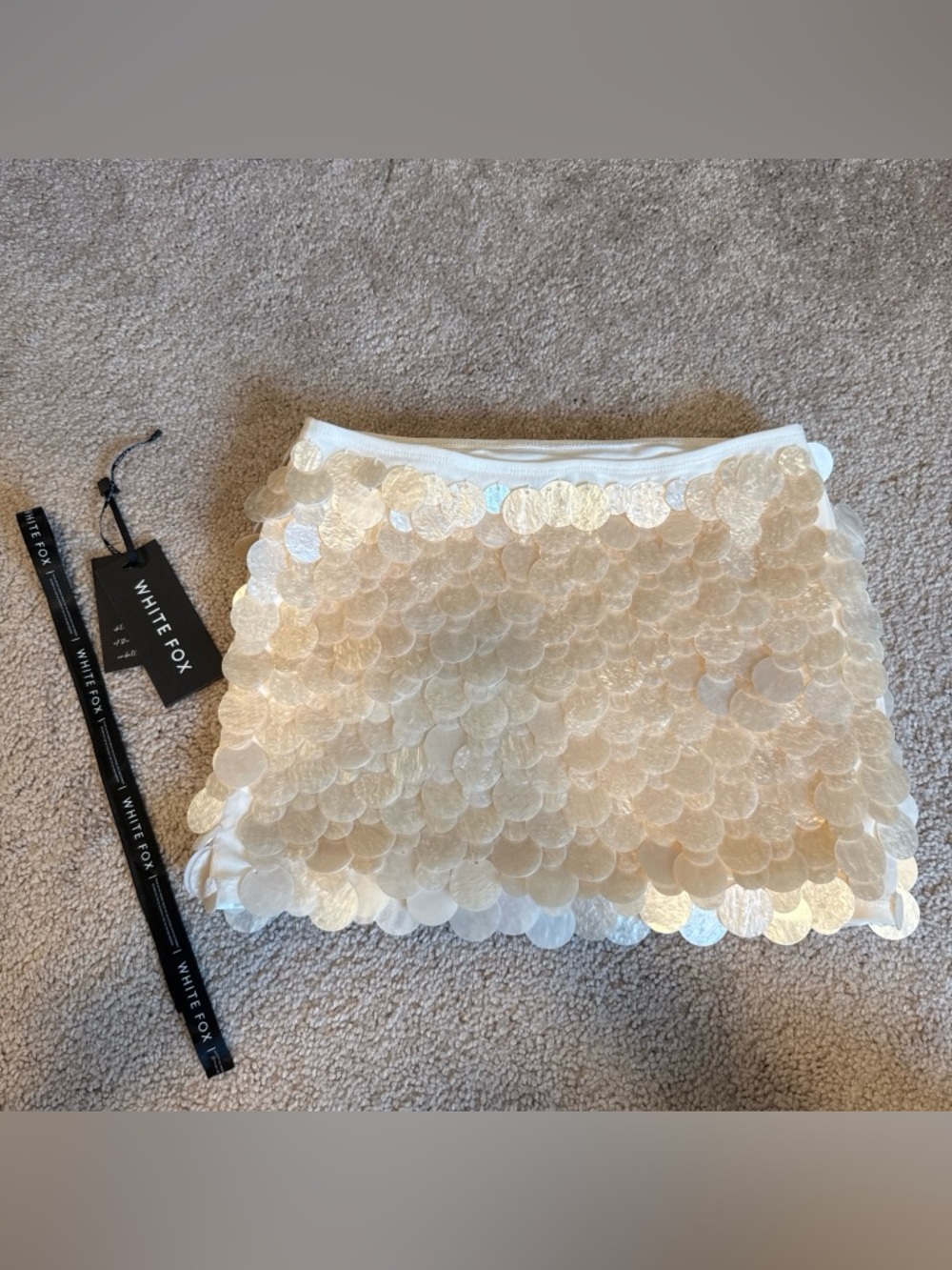 White Fox Ariel Mini Skirt Cream